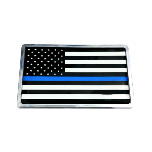 U.S. American Flag Car Emblem - Support the Blue