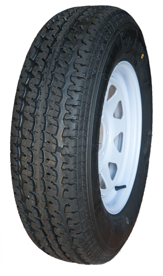 ST175/80R13  6 ply JK42 HI-RUN Mounted on 13x4 5-4.5 WHITE WHEEL