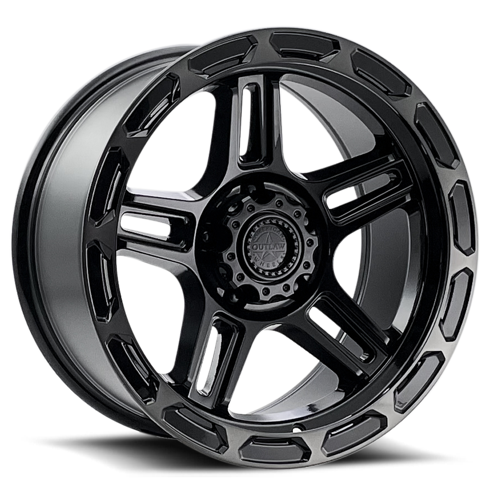 20" American Outlaw Piston Gloss Black w/Black Tint Machined Ring