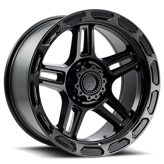 20" American Outlaw Piston Gloss Black w/Black Tint Machined Ring