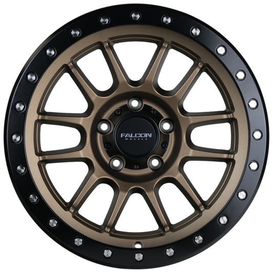 T7 - Matte Bronze w/Matte Black Ring - 17x9