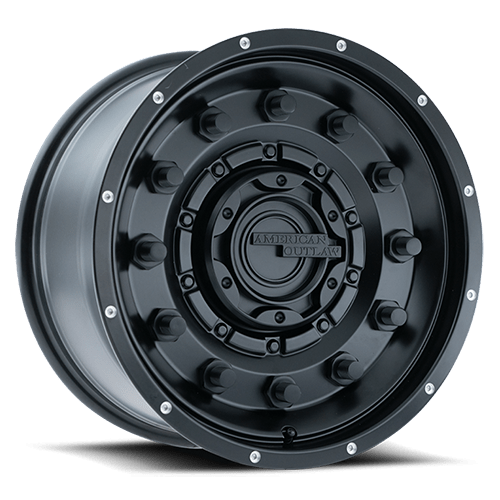 17" American Outlaw Dusty Road Satin Black w/ Milled Dimple-Black Rivets